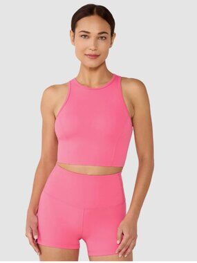 NWT Tavi High-Neck Crop Sports Bra in Coral Pink